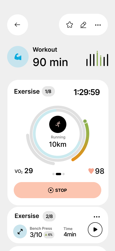 WorkOut Tracker Screen 1